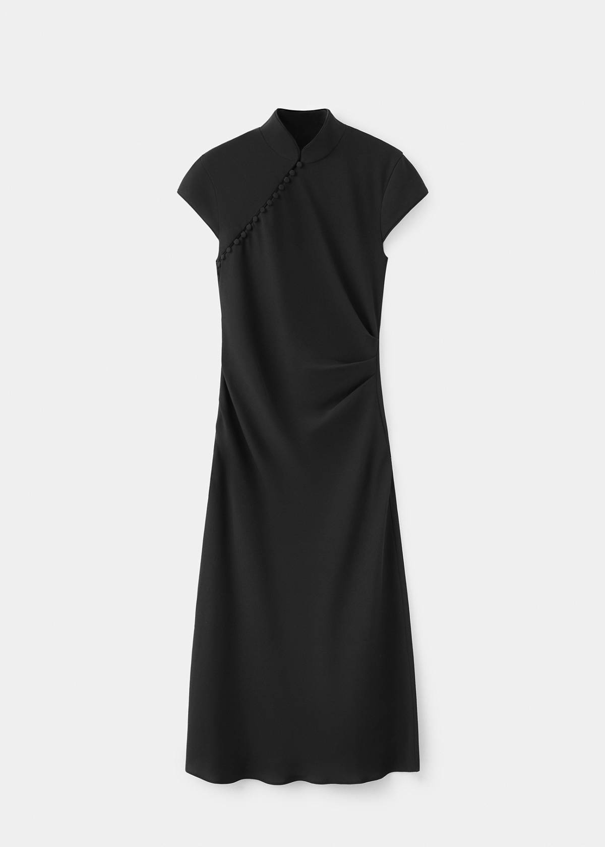 Strappy button-front dress — Black