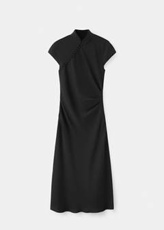 Strappy button-front dress — Black 8