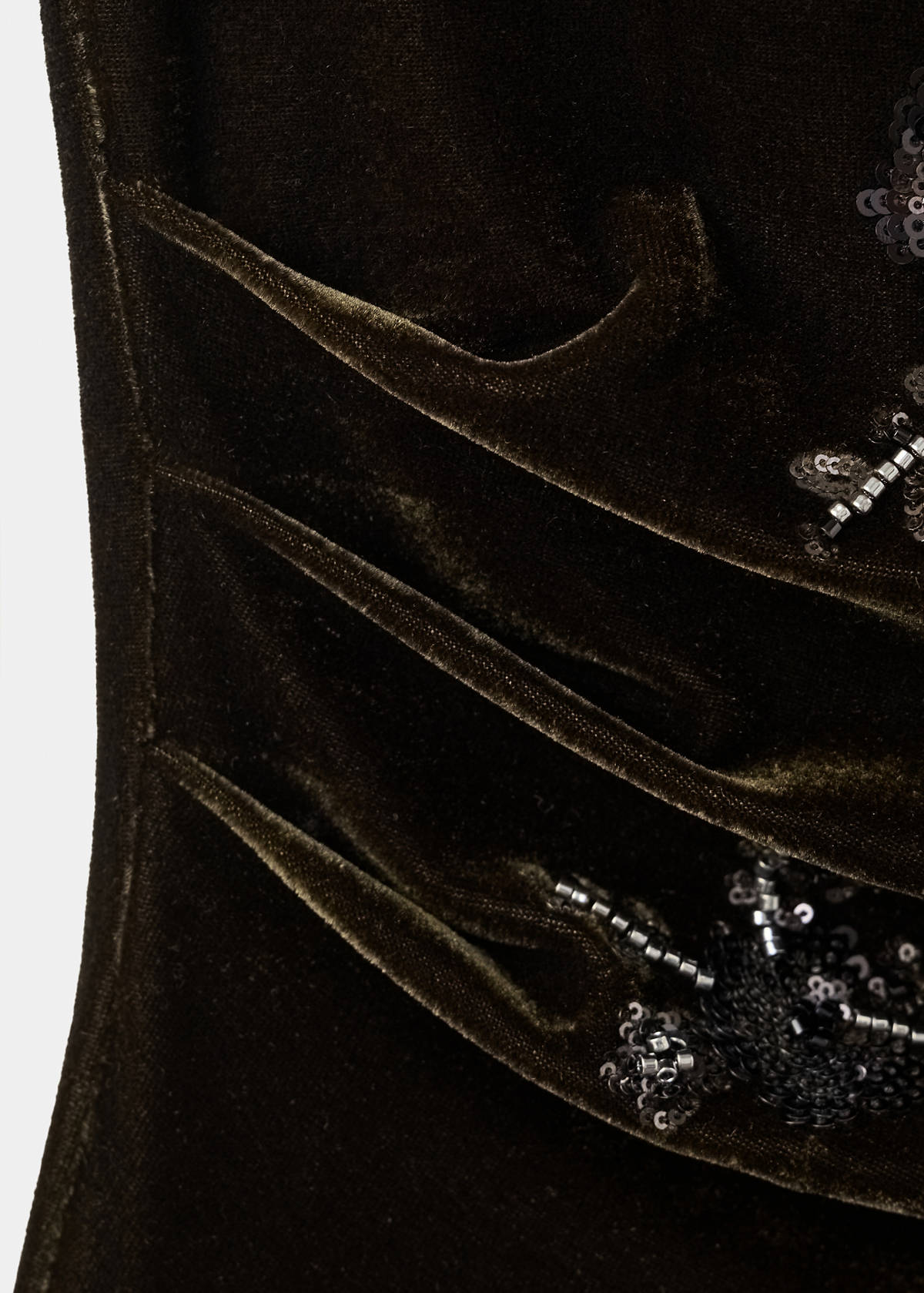 Top with embroidered floral details — Olive Green