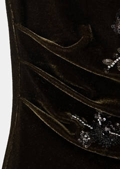 Top with embroidered floral details — Olive Green 3
