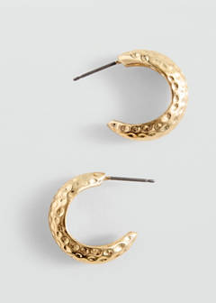 Textured hoop earrings — Gold 2