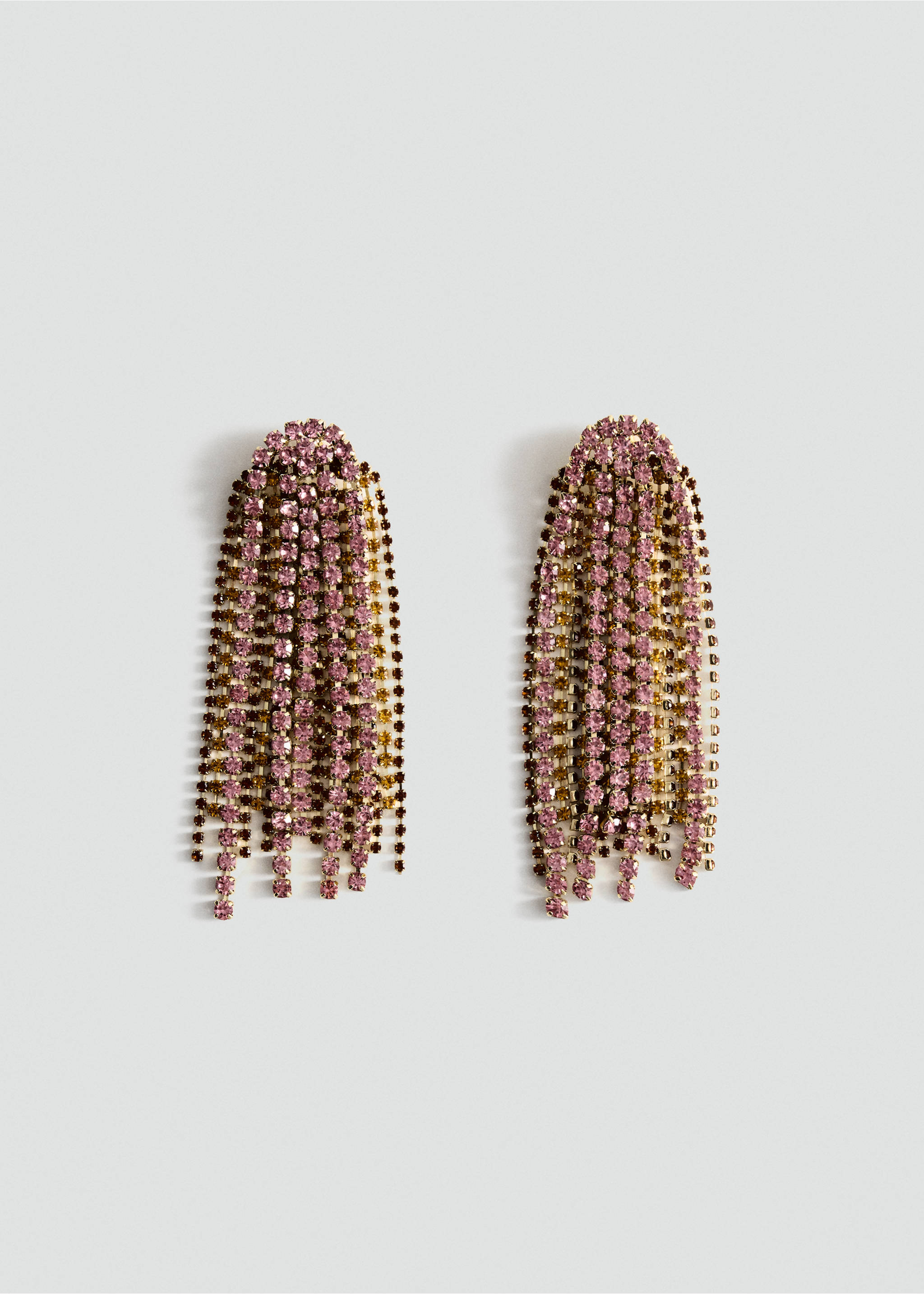 Boucles d'oreilles pendantes cristaux - Article sans modèle, Rose clair. Ref: 37029143-00.