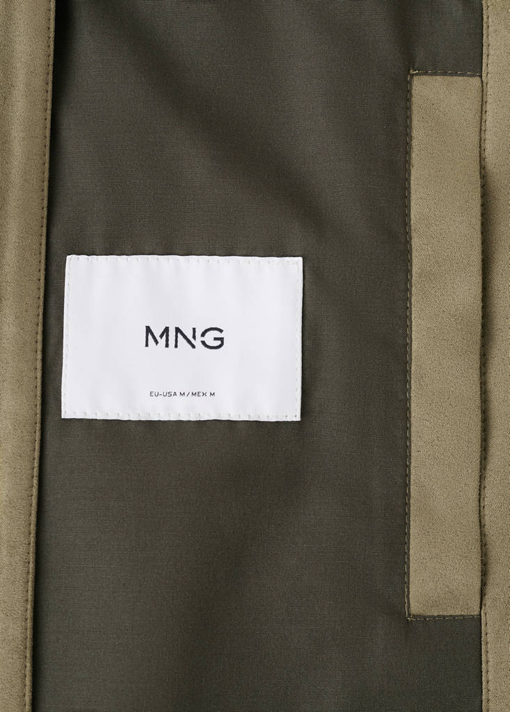 Suede-effect bomber jacket — Khaki