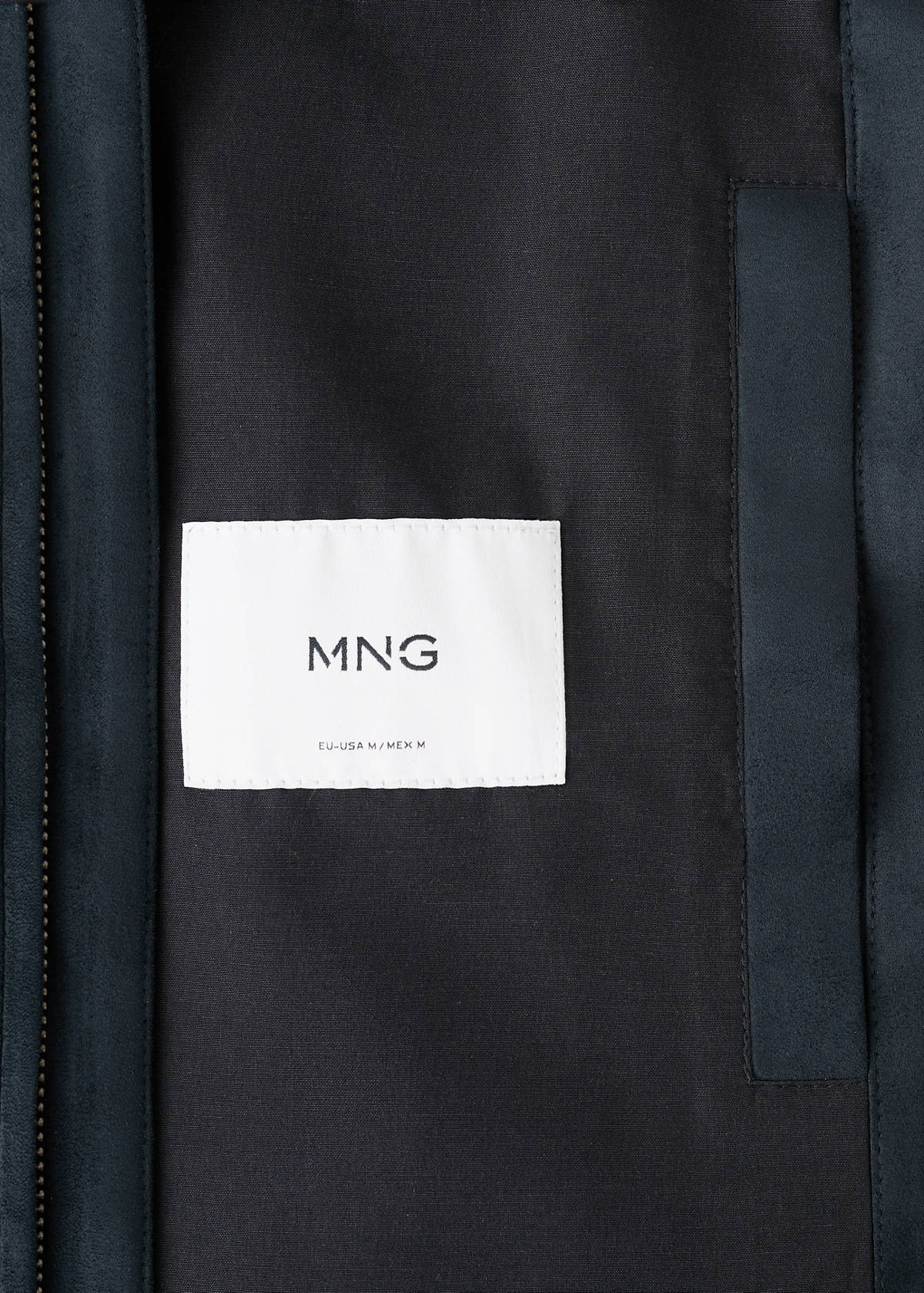 Suede-effect bomber jacket — Navy