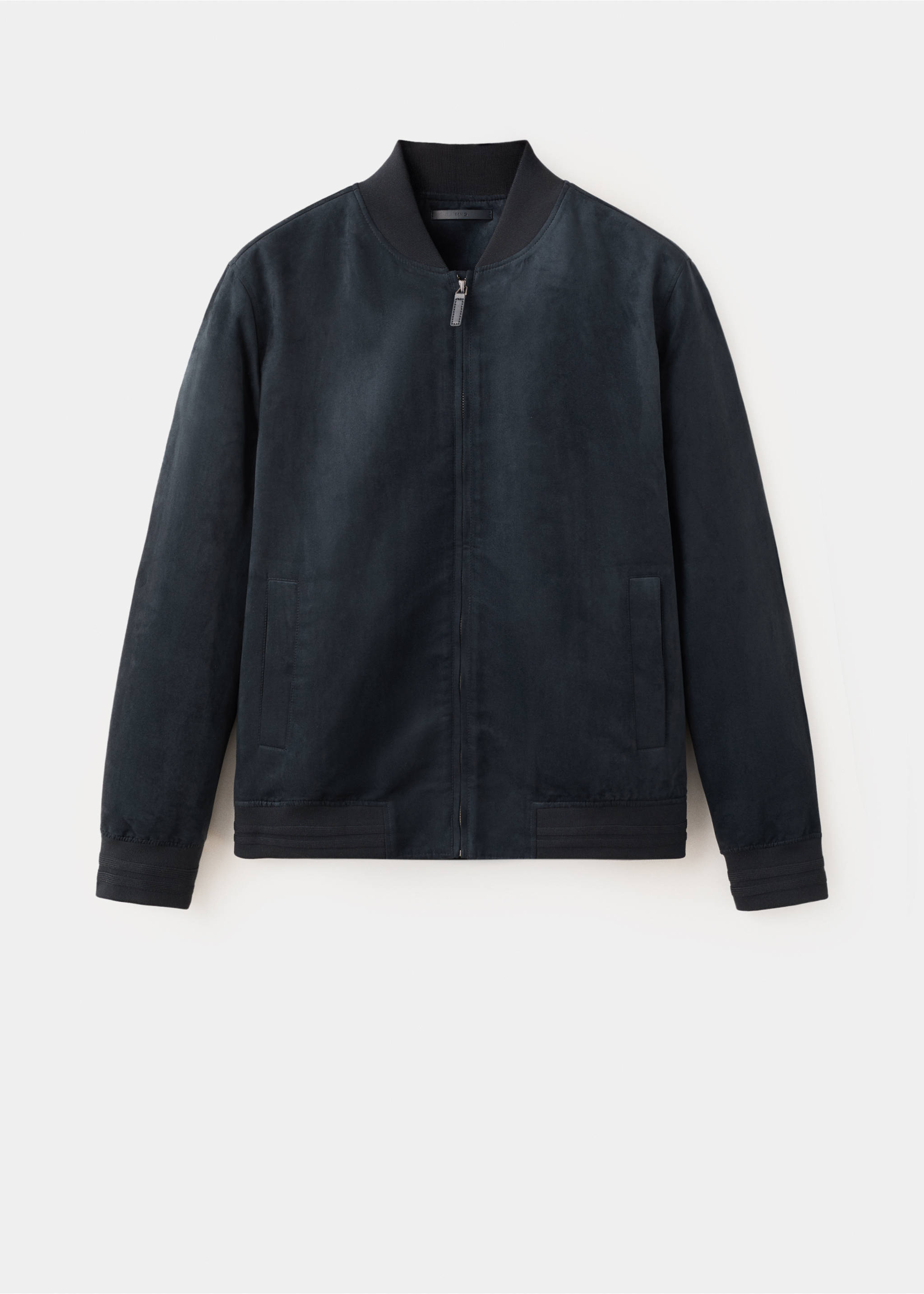 Suede-effect bomber jacket - Article without model, Navy. Ref: 37031332-00.