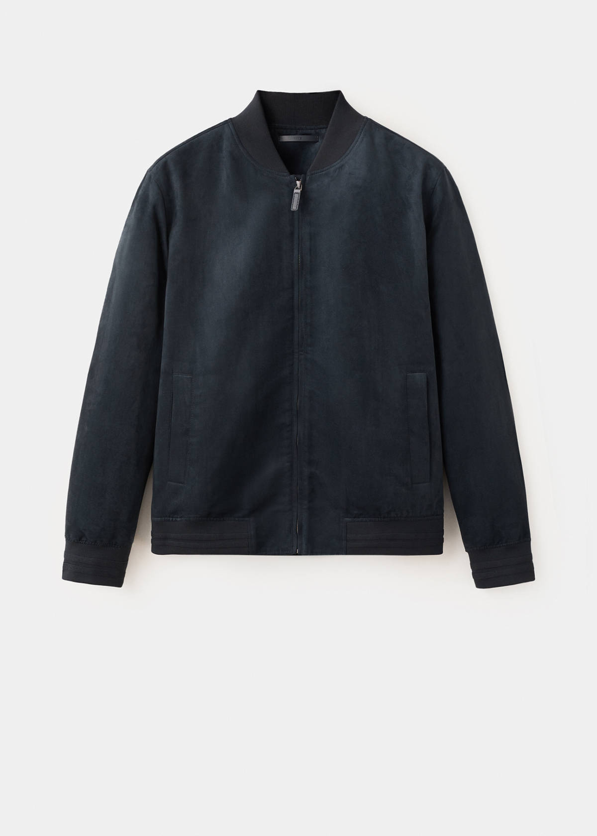 Suede-effect bomber jacket — Navy