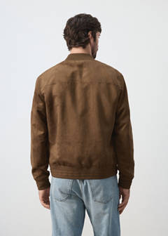 Suede-effect bomber jacket — Cognac 3