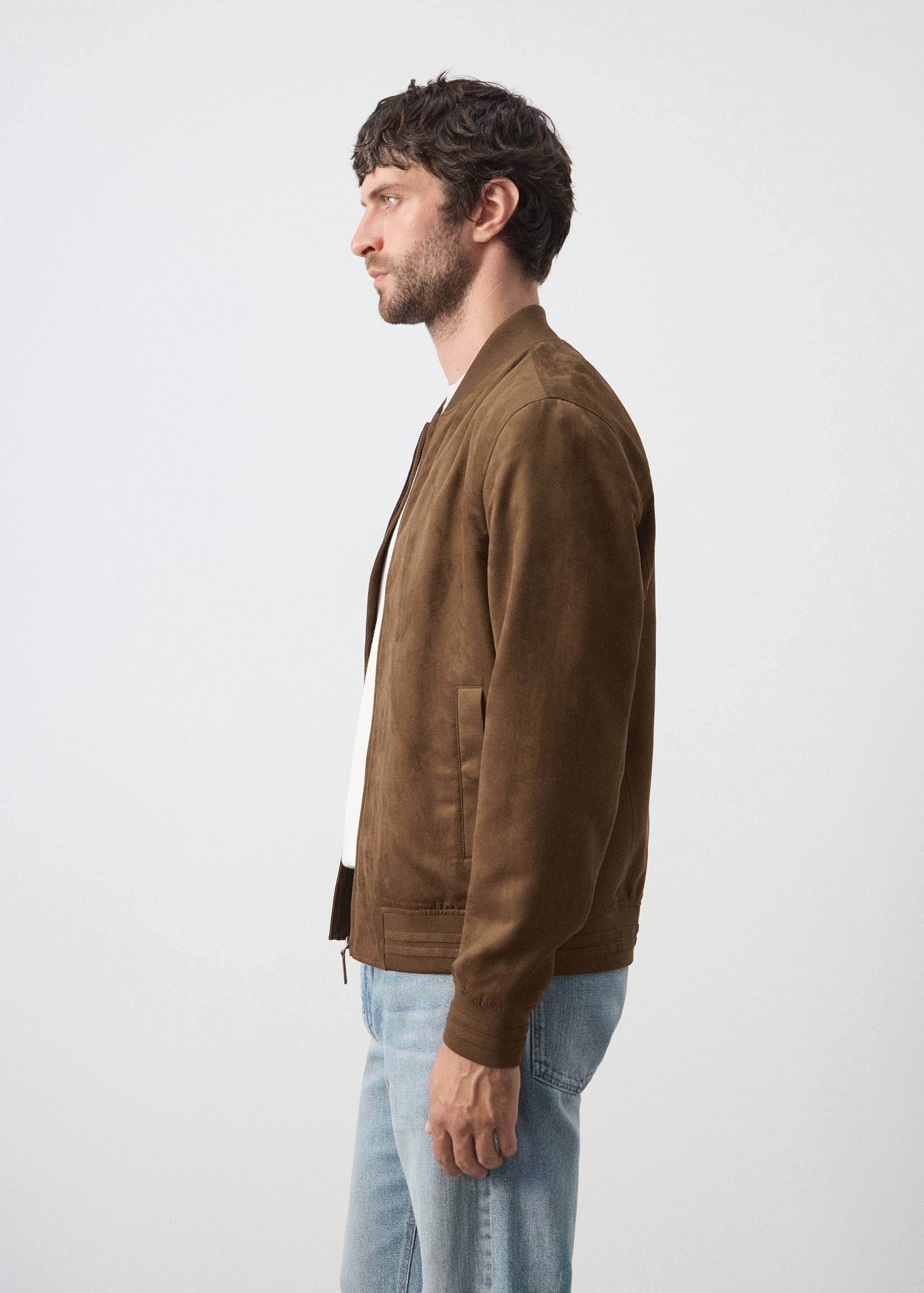 Suede-effect bomber jacket - Details of the article 2