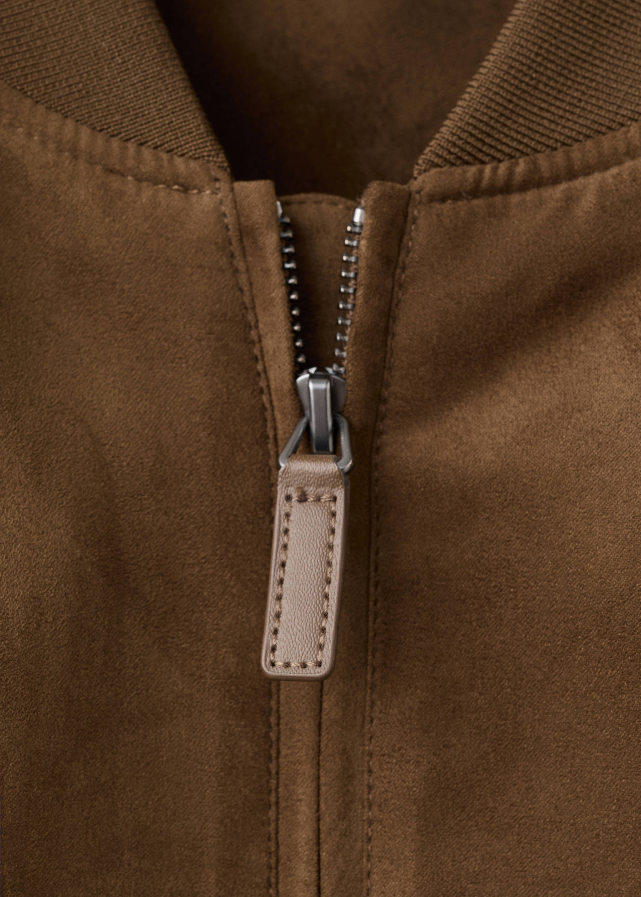 Suede-effect bomber jacket - Details of the article 8
