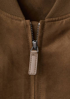 Suede-effect bomber jacket — Cognac 8