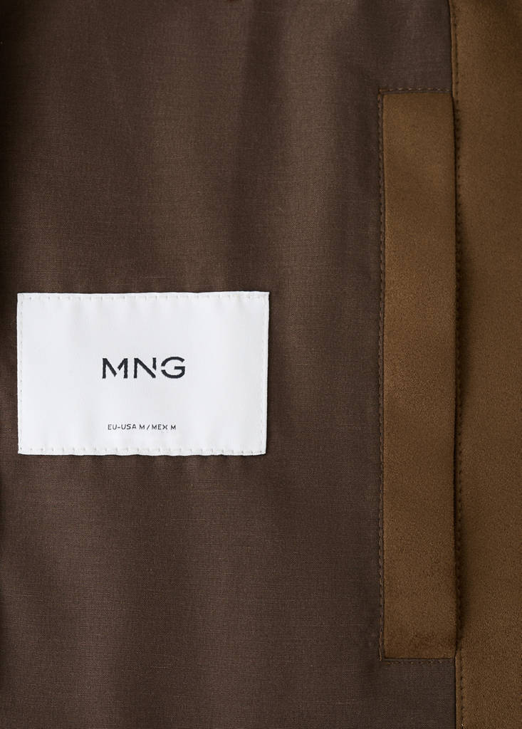 Suede-effect bomber jacket — Cognac