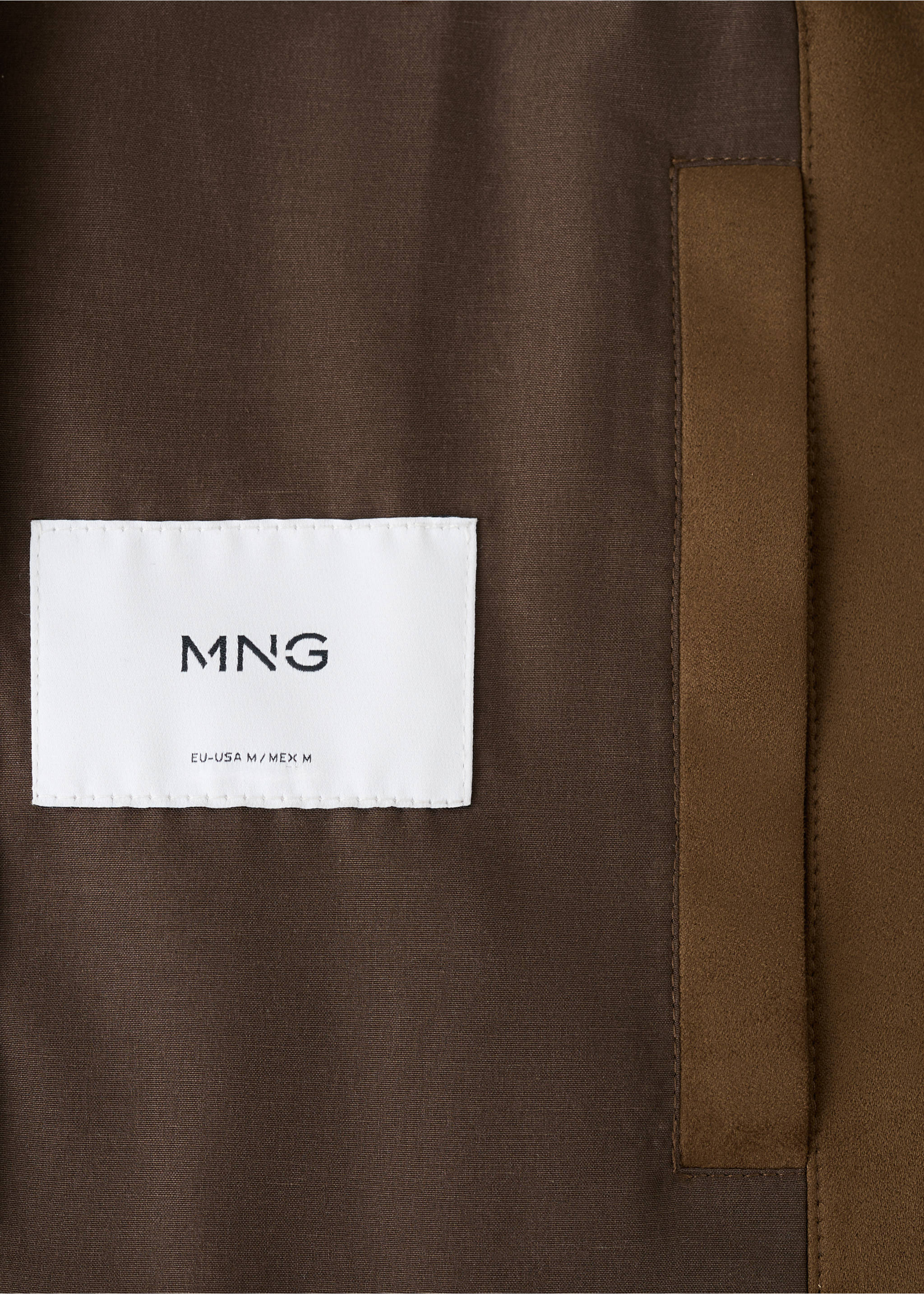 Suede-effect bomber jacket - Details of the article 0, Cognac. Ref: 37031332-00.