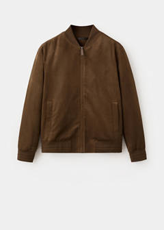 Suede-effect bomber jacket — Cognac 7