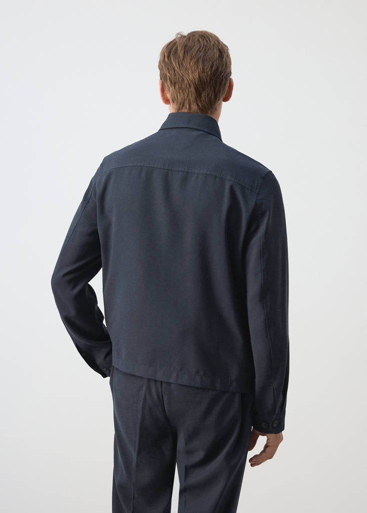 Modal zip jacket — Navy