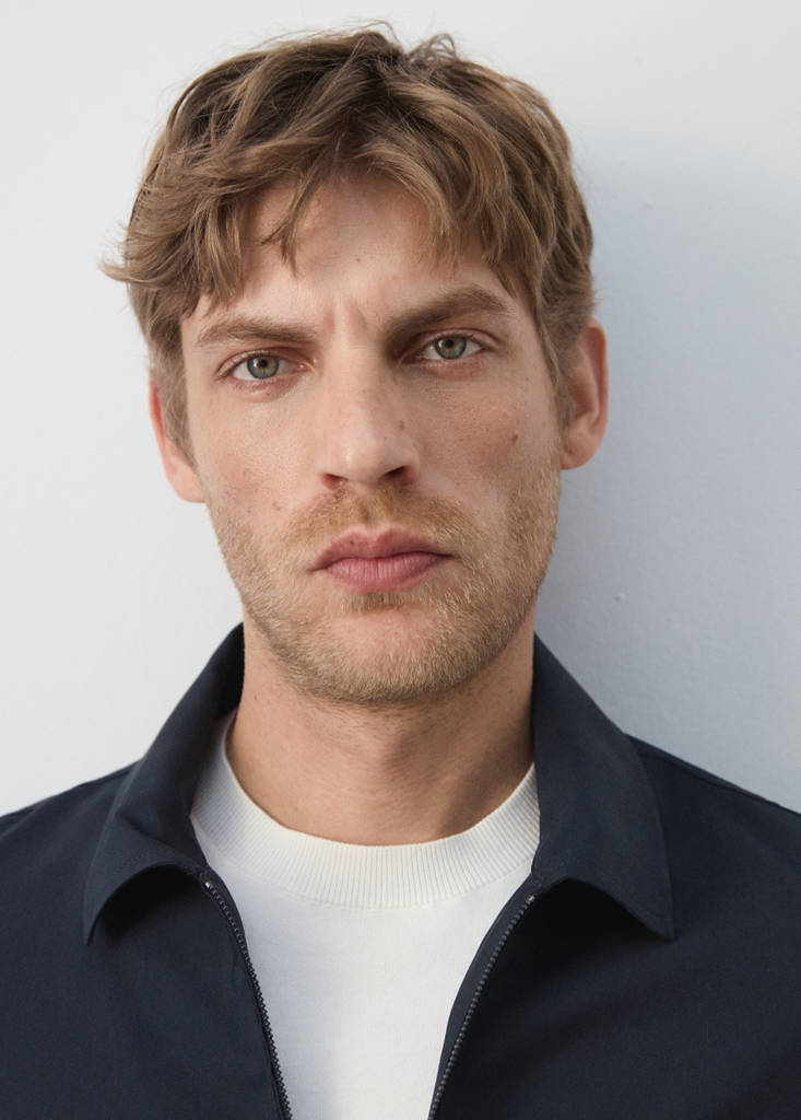 Modal zip jacket — Navy