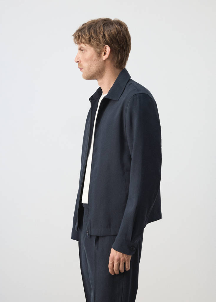 Modal zip jacket — Navy