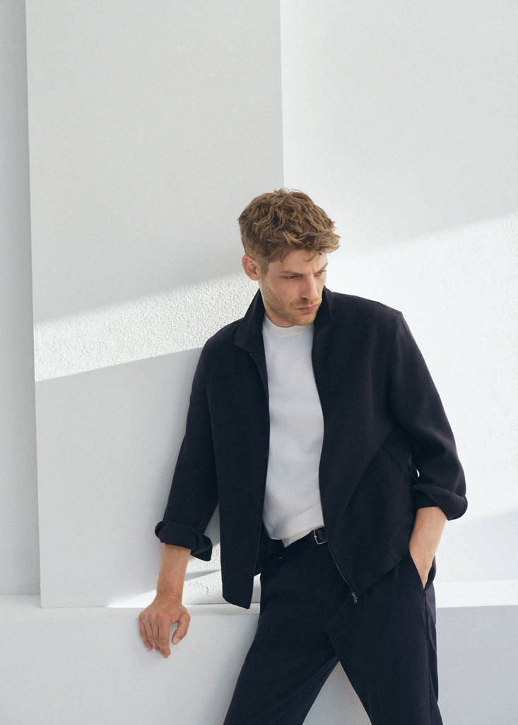 Modal zip jacket — Navy