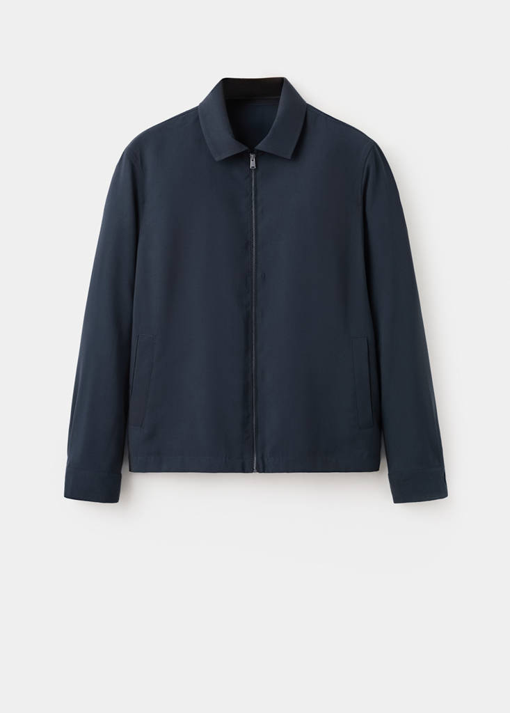 Modal zip jacket — Navy
