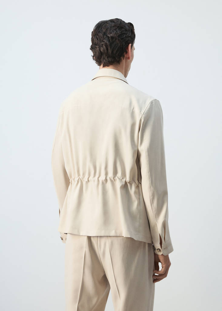 Regular fit modal jacket with pockets — Ivory White