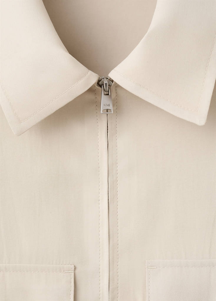 Regular fit modal jacket with pockets — Ivory White