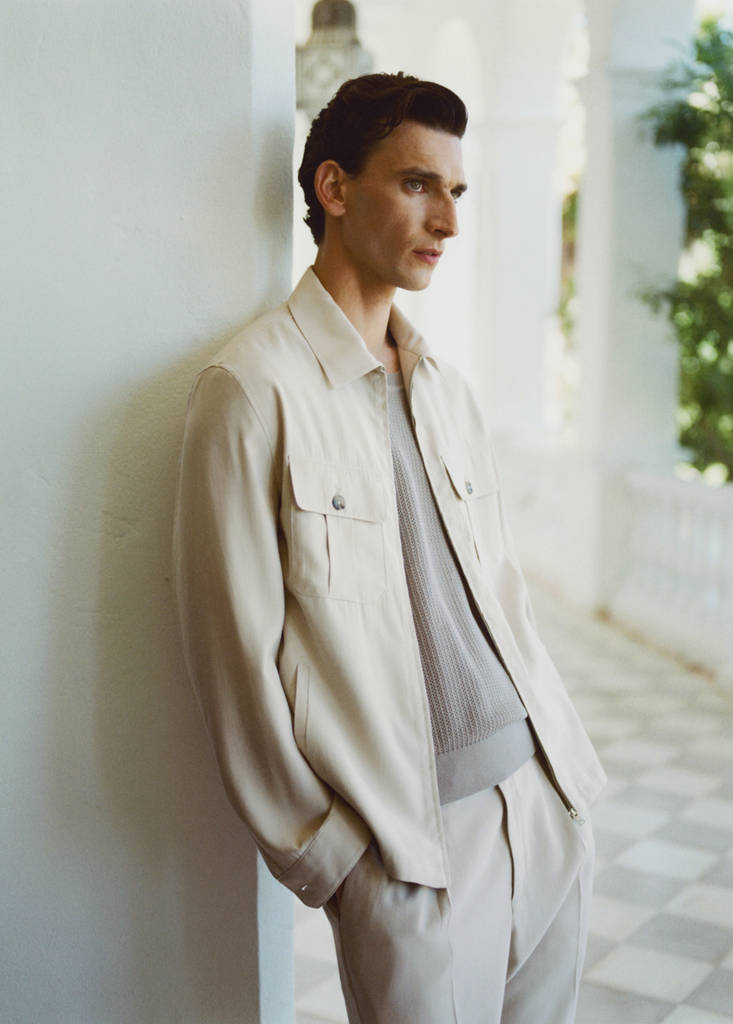 Regular fit modal jacket with pockets — Ivory White