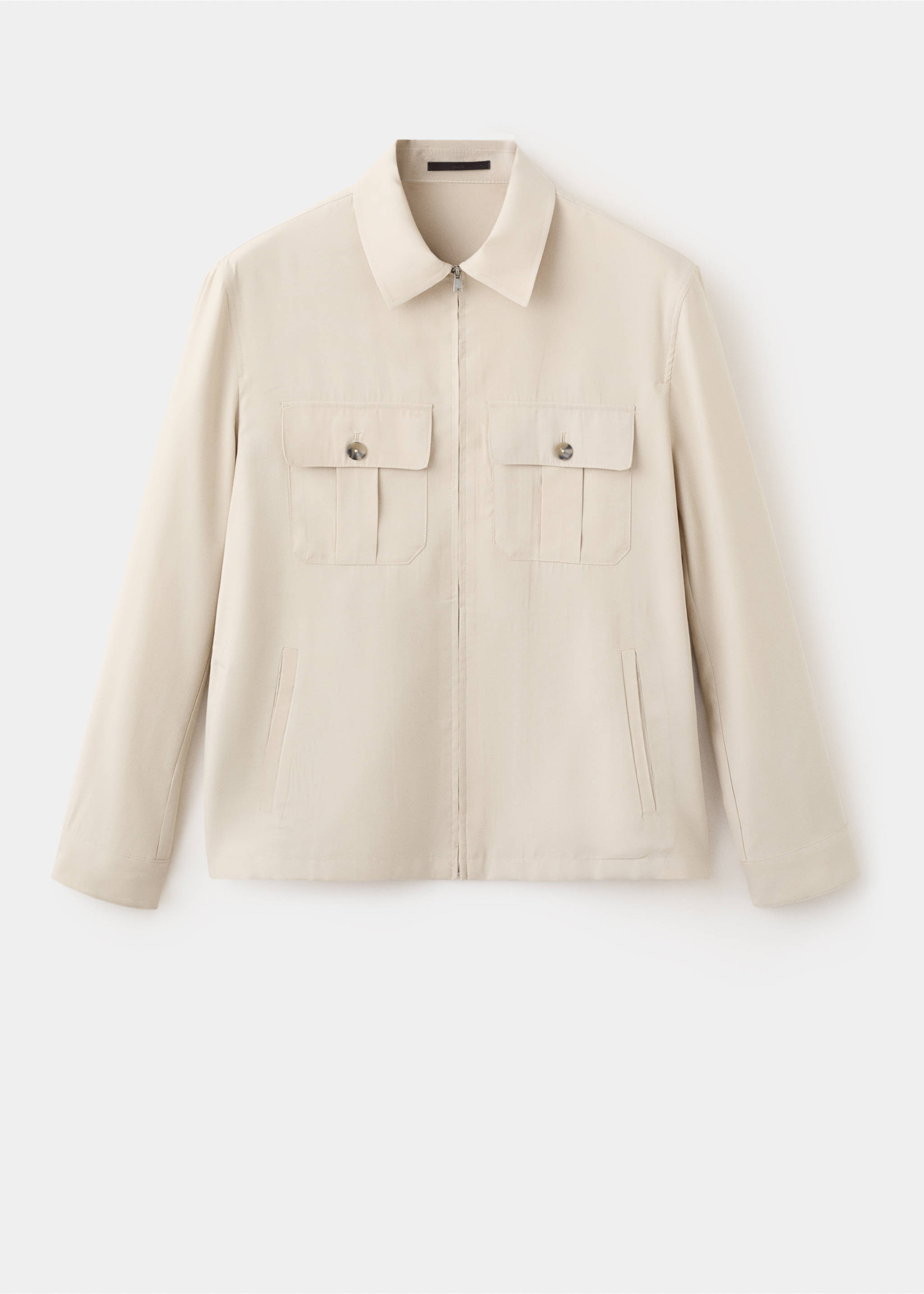 Modal regular fit jacket pockets - Article without model, Ivory White. Ref: 37031334-00.