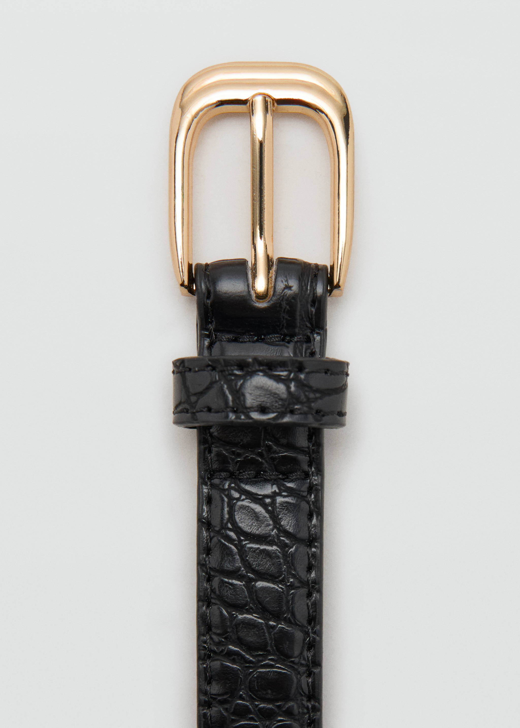 Thin faux crocodile leather belt - Details of the article 1
