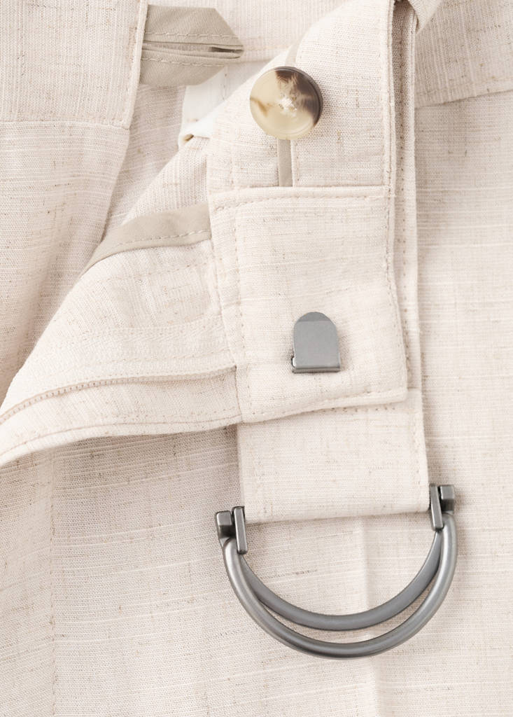 Linen blend Bermuda shorts with belt — Ecru