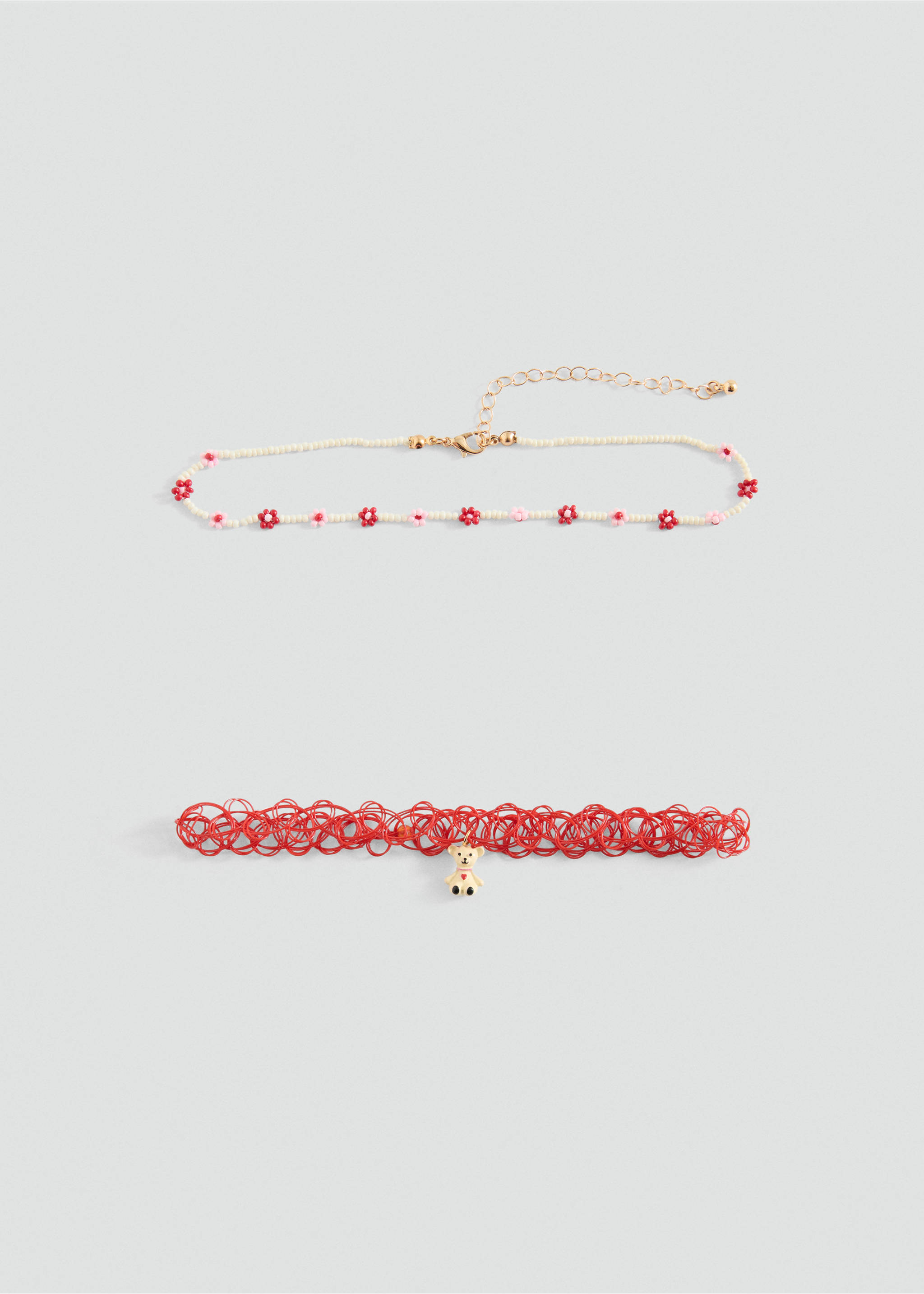 2 chokers pack - Article without model, Red. Ref: 37031339-00.