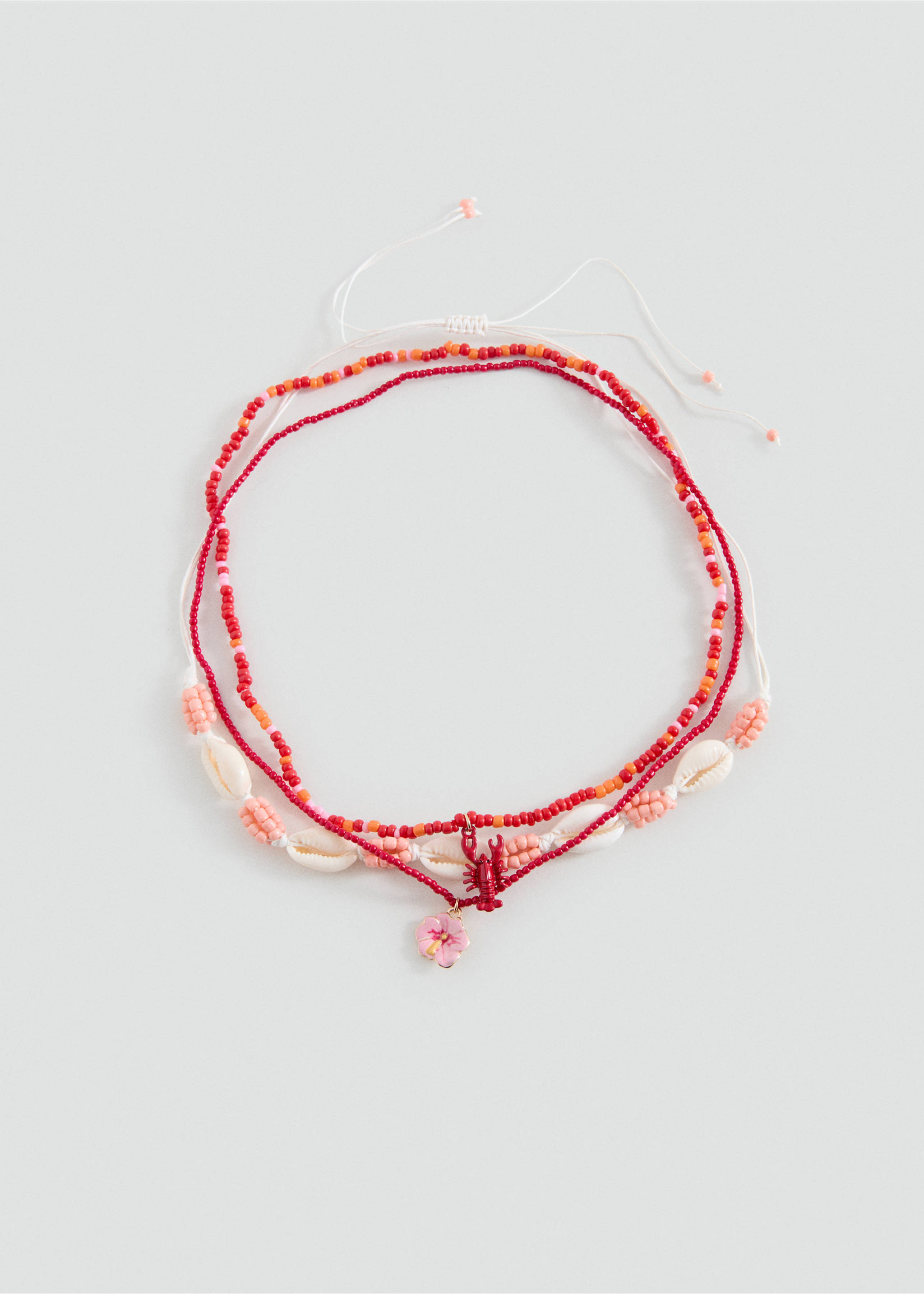 حزمة من 3 قلادات متناسقة - منتج دون نموذج, أحمر مرجاني. Ref: 37031340-00.