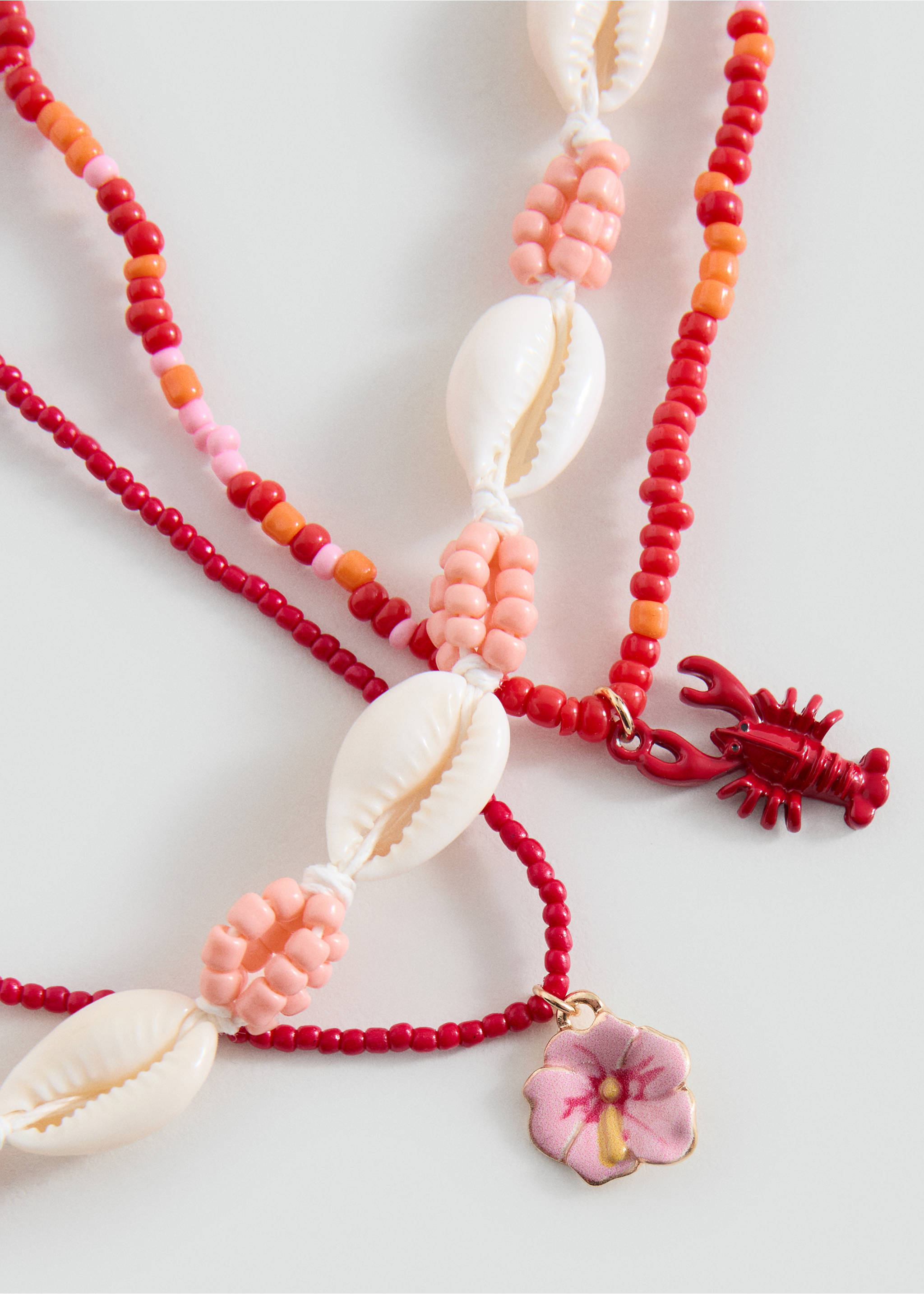 حزمة من 3 قلادات متناسقة - رؤية وسط, أحمر مرجاني. Ref: 37031340-00.