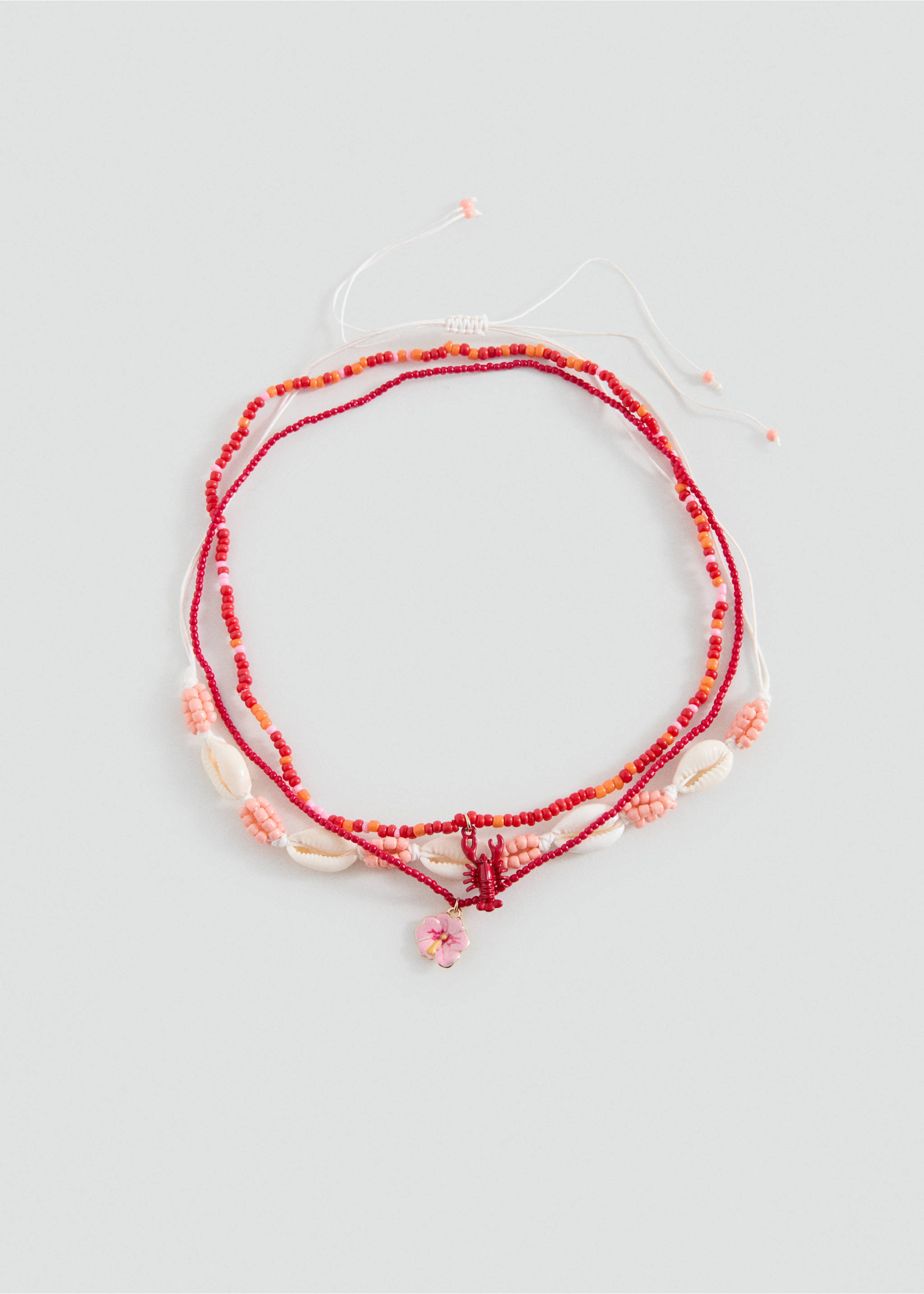 Pack of 3 combined necklaces - Article without model, Coral Red. Ref: 37031340-00.