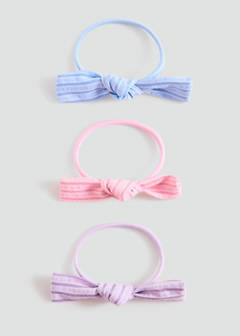 Bow hair ties 3 pack — Sky Blue 1