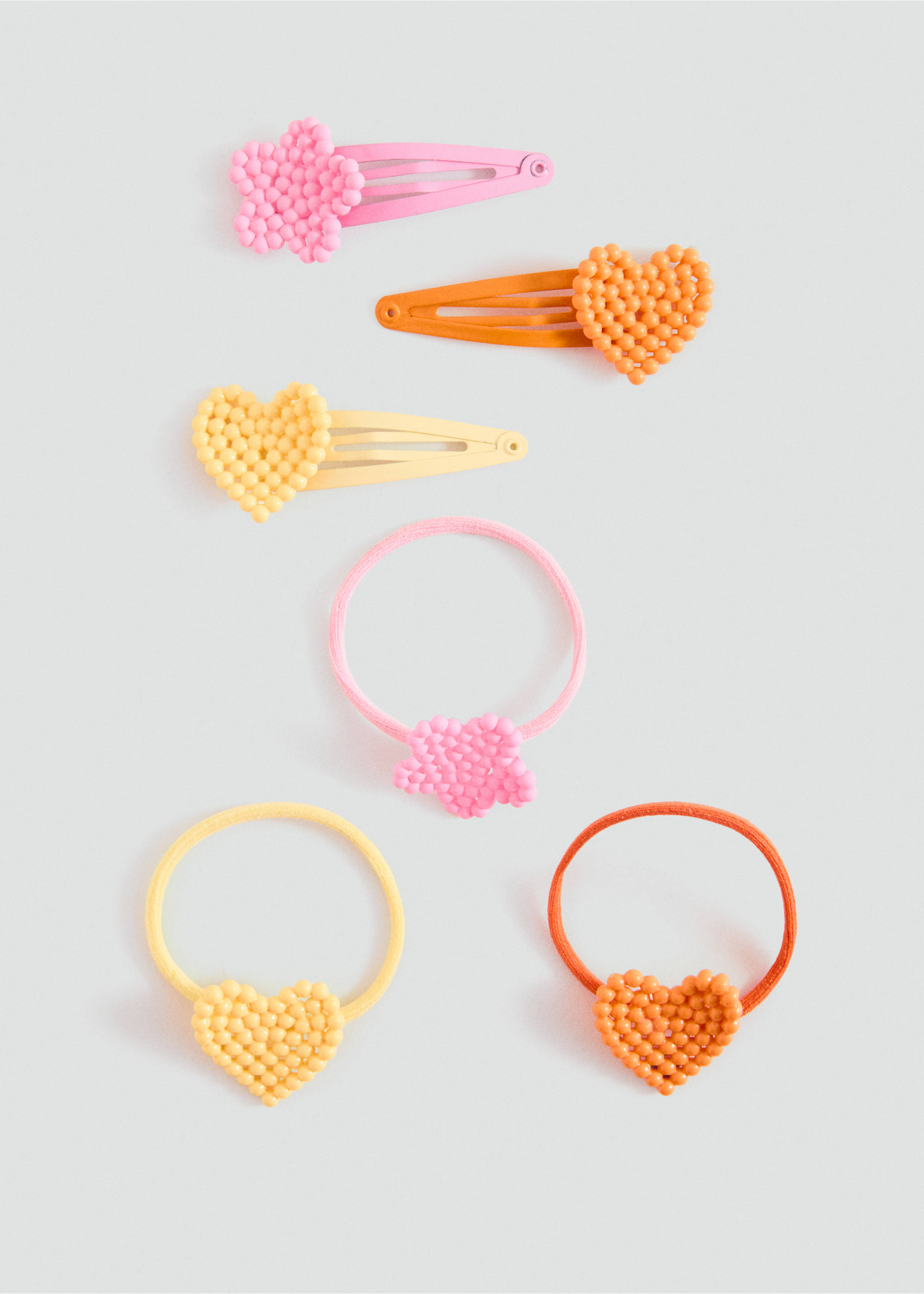 Lot élastiques et barrettes - Article sans modèle, Rose. Ref: 37031345-00.