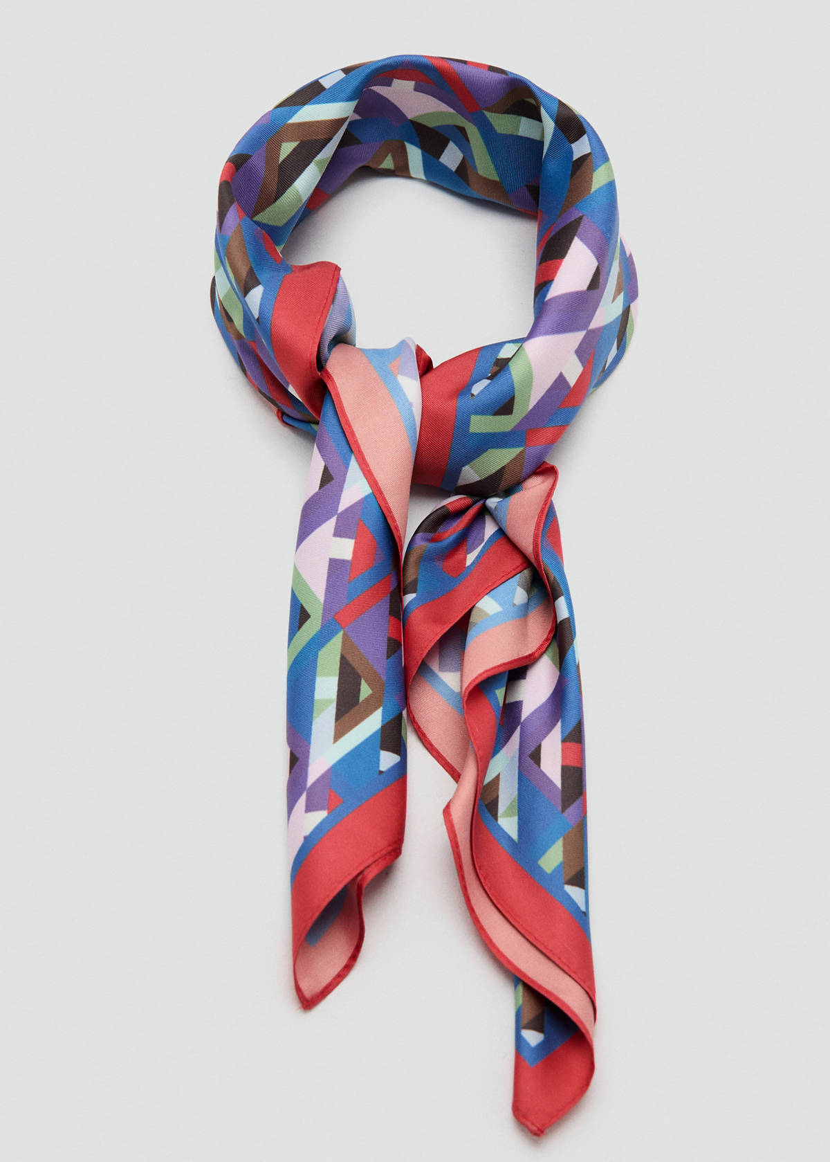 Geometric printed foulard — Blue