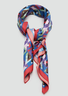 Geometric printed foulard — Blue 4
