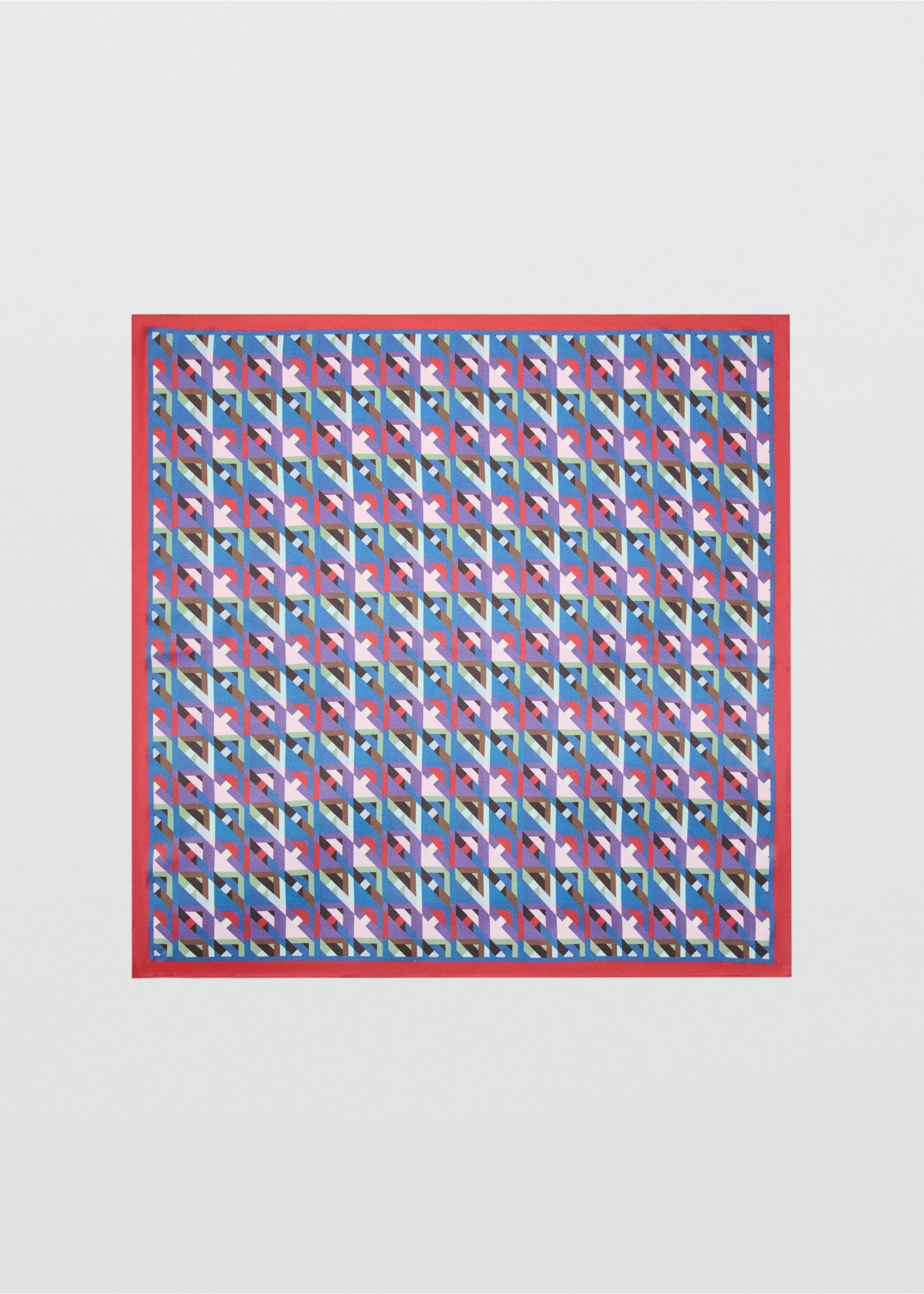 Sjaaltje met geometrische print - Artikel zonder model, Blauw. Ref: 37031347-00.