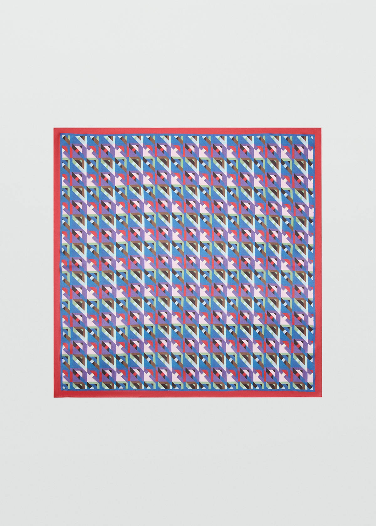 Geometric printed foulard — Blue