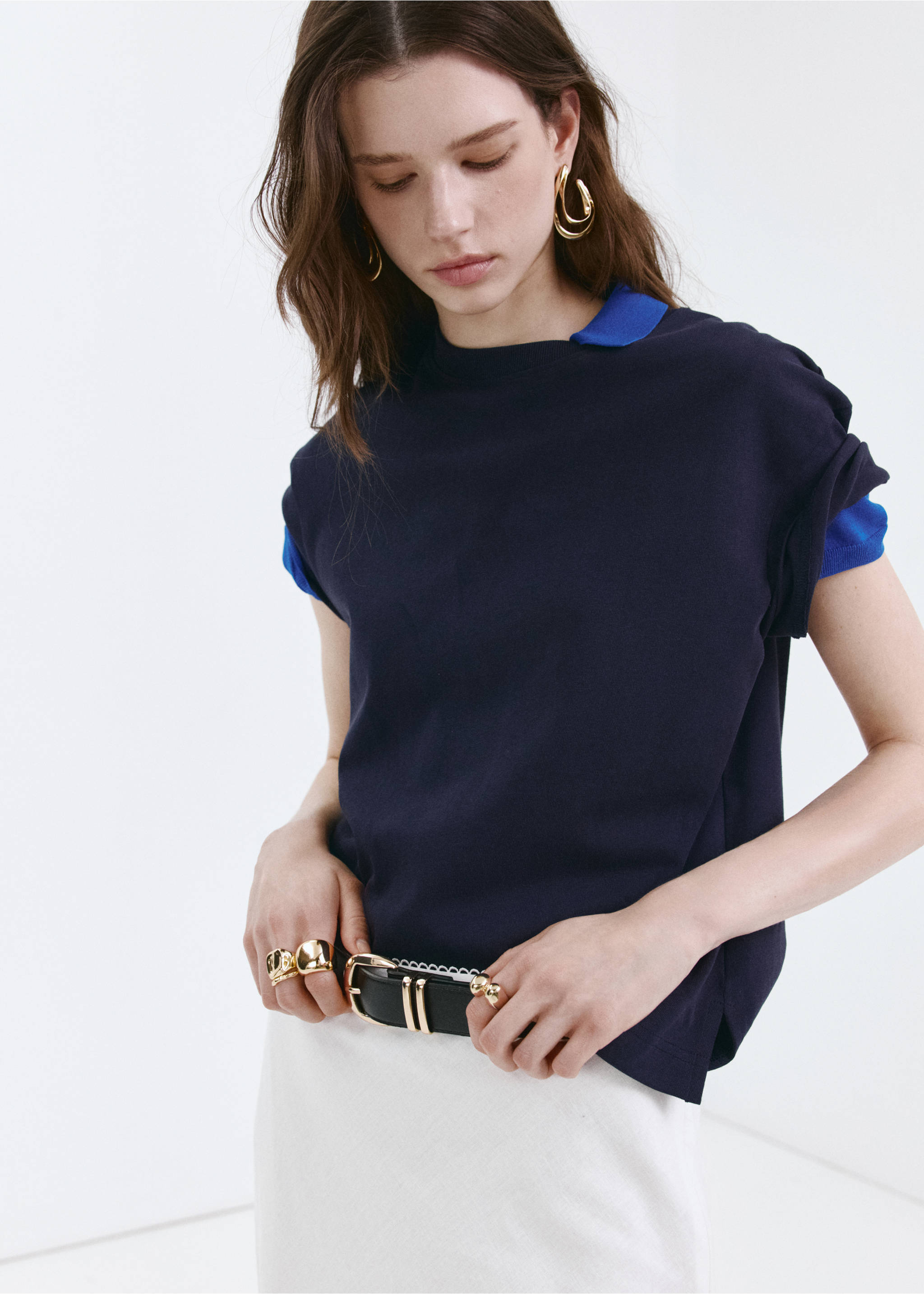 Irregular oval earrings - General plane, Gold. Ref: 37031349-00.