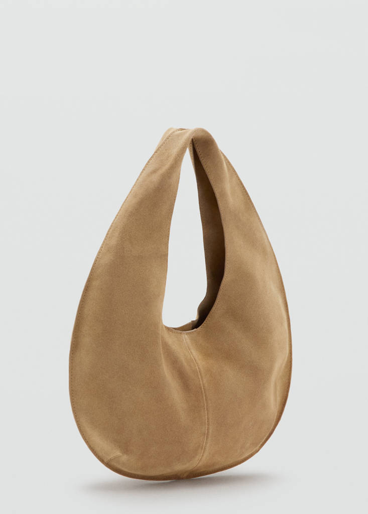 Small split leather bag — Medium Brown