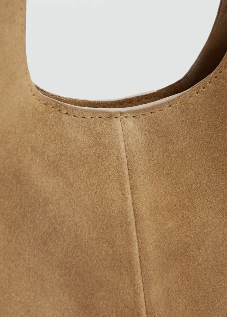 Small split leather bag — Medium Brown