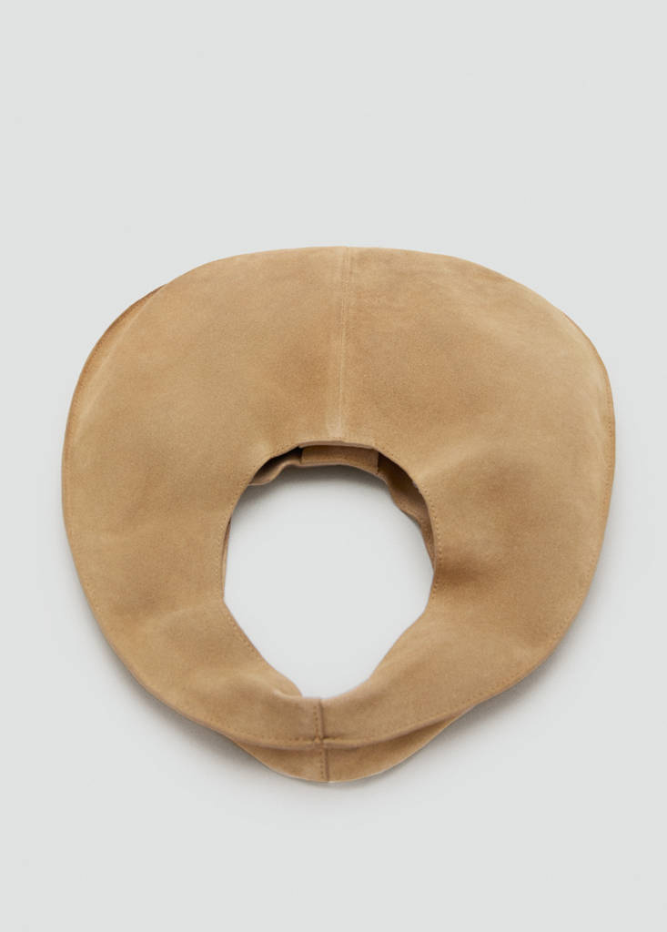 Small split leather bag — Medium Brown