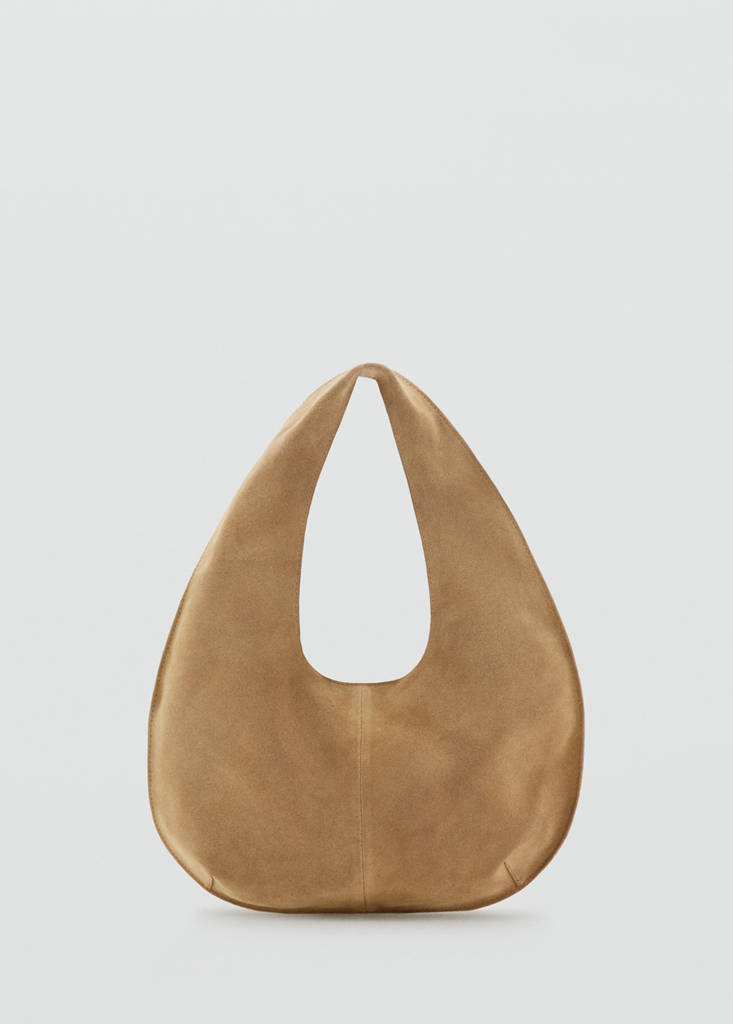 Small split leather bag — Medium Brown