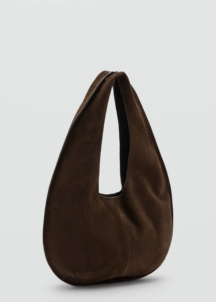 Small split leather bag — Chocolate