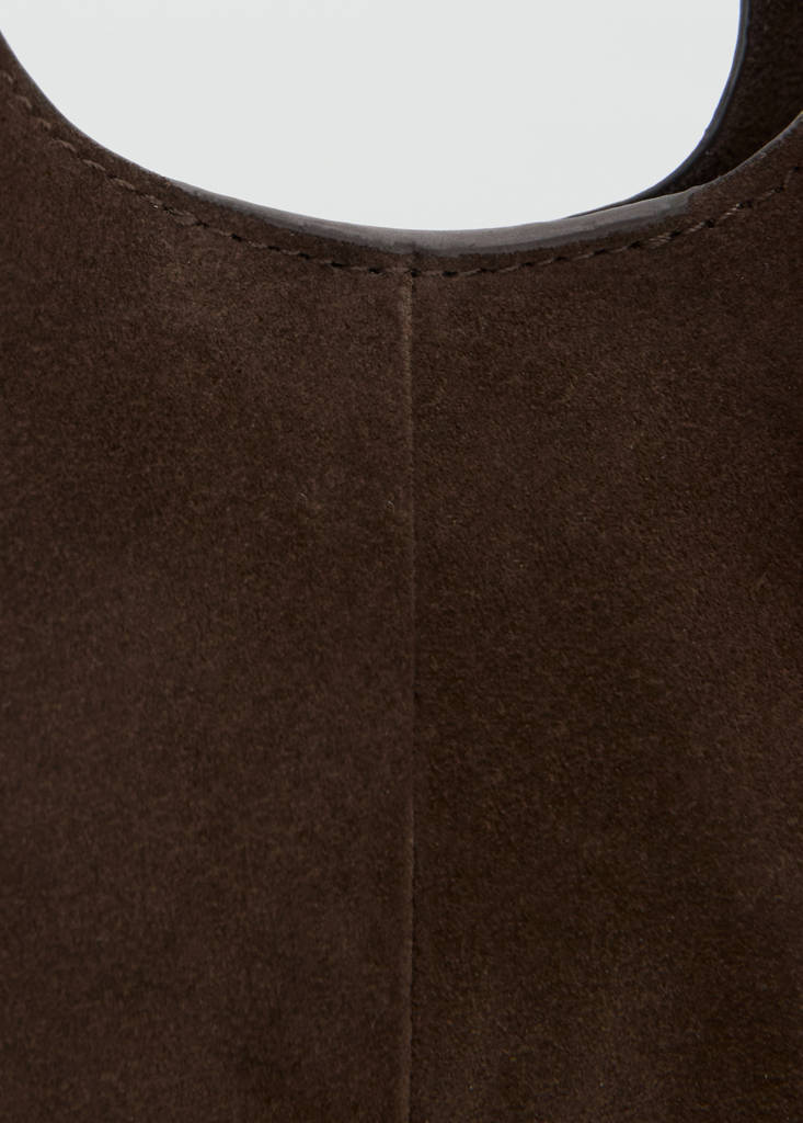 Small split leather bag — Chocolate