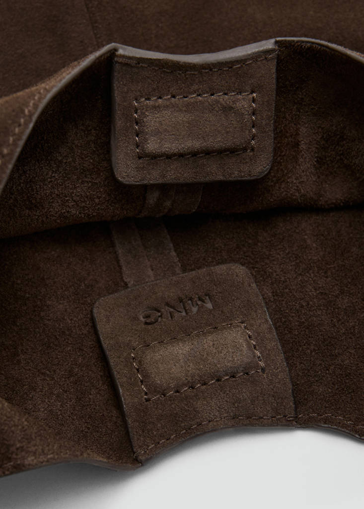 Small split leather bag — Chocolate