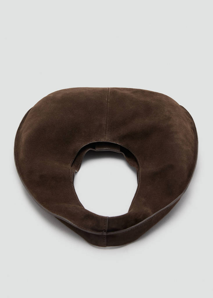 Small split leather bag — Chocolate
