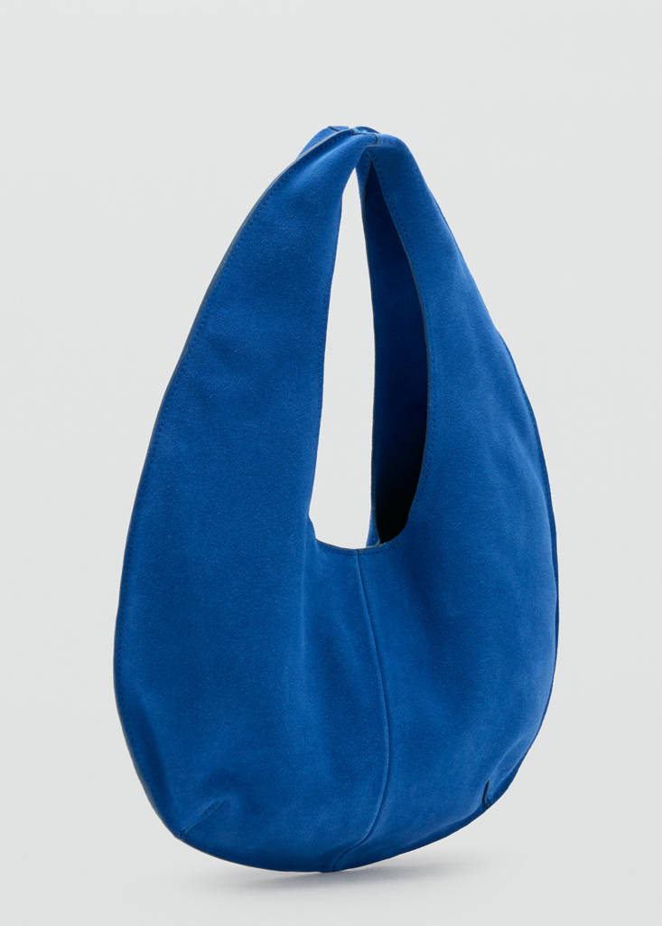Small split leather bag — Vibrant blue