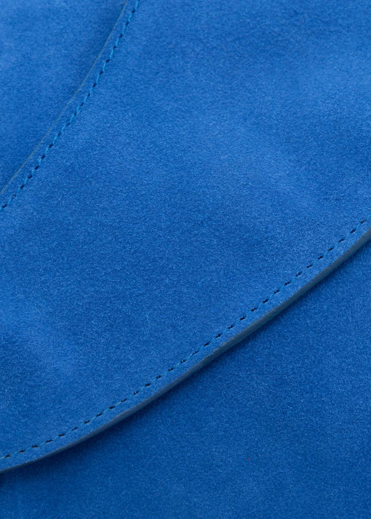 Small split leather bag — Vibrant blue