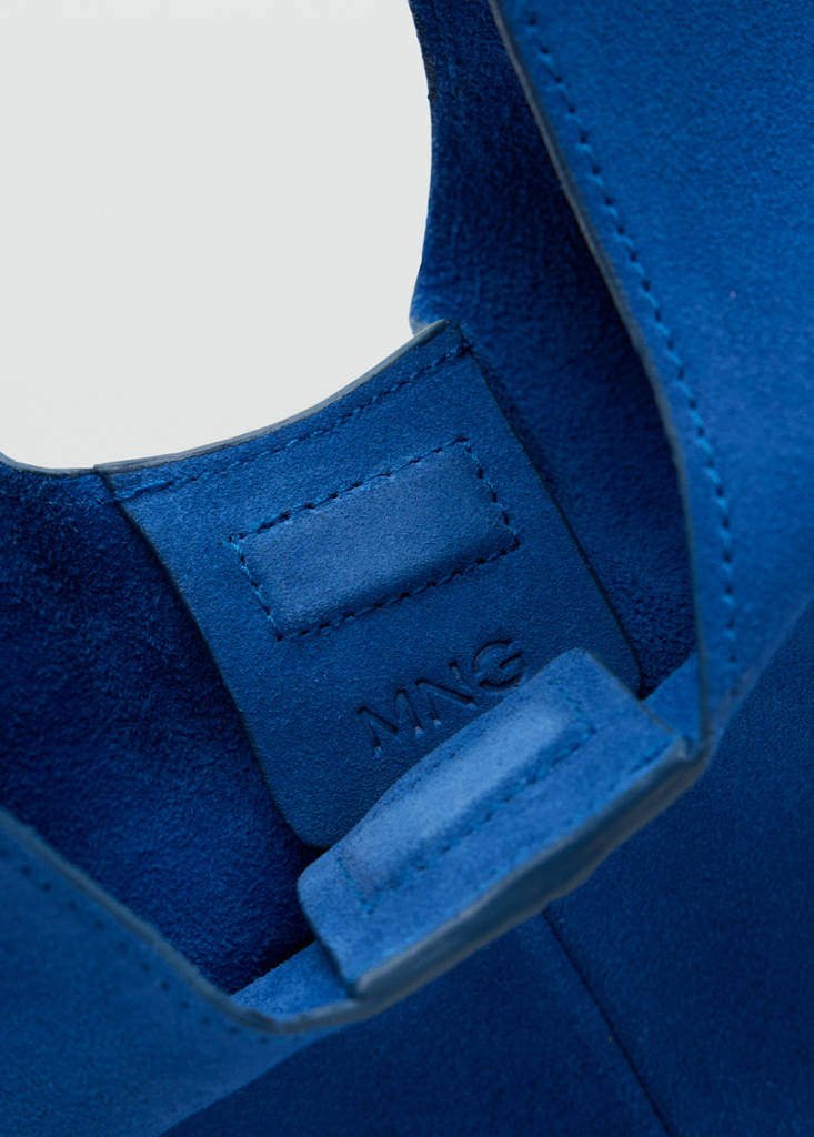 Small split leather bag — Vibrant blue